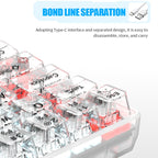 XUNFOX K30 Transparent 61-Keys Blacklit Wired Mechanical Keyboard, Cable Length: 1.5m, K30