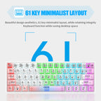 XUNFOX K30 Transparent 61-Keys Blacklit Wired Mechanical Keyboard, Cable Length: 1.5m, K30