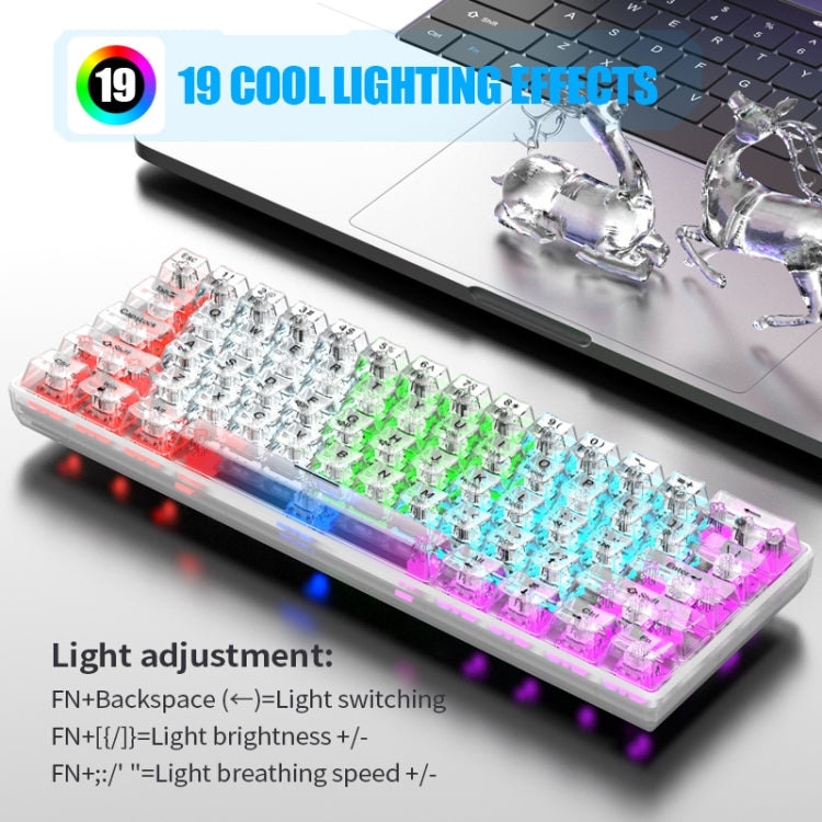 XUNFOX K30 Transparent 61-Keys Blacklit Wired Mechanical Keyboard, Cable Length: 1.5m, K30