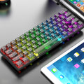 XUNFOX K30 Pro 2.4G + BT + Wired Transparent 61-Keys Mechanical White Axis Keyboard, K30 Pro