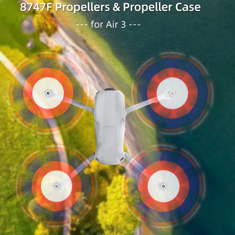 8747F Low Noise Quick-release Propellers, For DJI Air 3 1 Pair Orange Tip, For DJI Air 3 1 Pair Silver Tip, For DJI Air 3 2 Pairs Orange Tip, For DJI Air 3 2 Pairs Silverr Tip, For DJI Air 3 2 Pairs Red White, For DJI Air 3 2 Pairs Blue White          ...