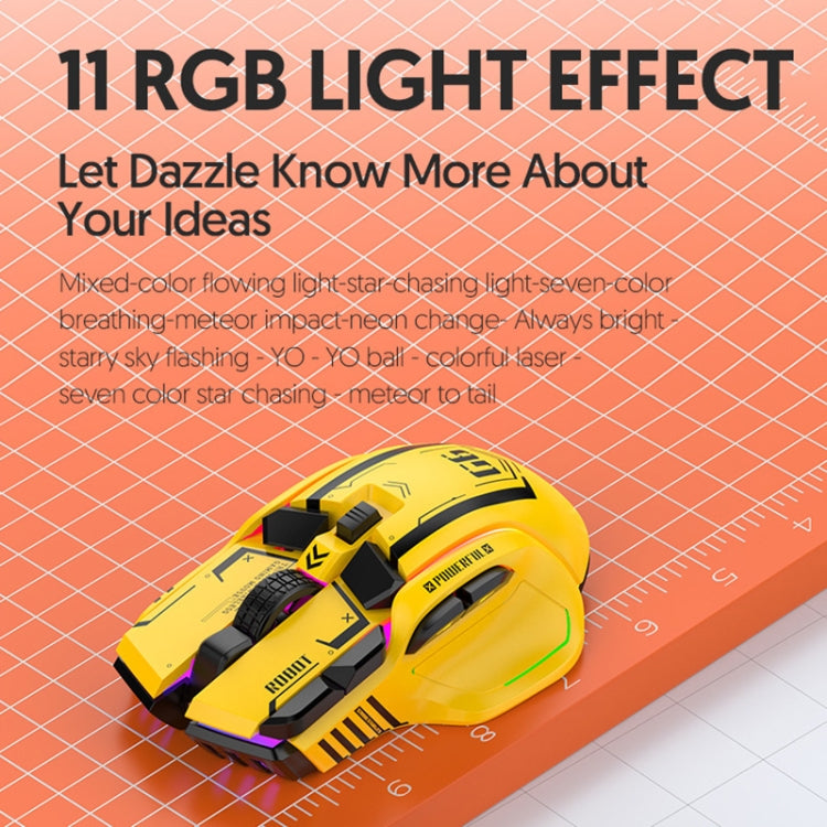HXSJ G6 10 Keys RGB 12800DPI Tri-mode Wireless Gaming Mouse
