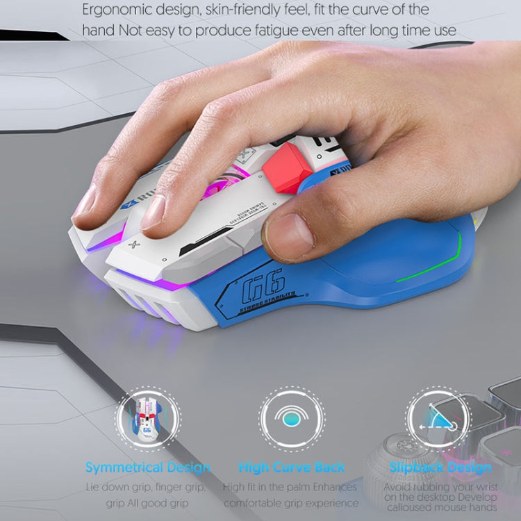 HXSJ G6 10 Keys RGB 12800DPI Tri-mode Wireless Gaming Mouse