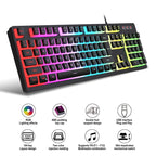 HXSJ L200+X100 Wired RGB Backlit Keyboard and Mouse Set 104 Pudding Key Caps + 3600DPI Mouse, L200+X100