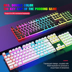 HXSJ L200 Wired RGB Backlit Keyboard 104 Pudding Key Caps, L200