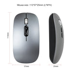HXSJ M103 1600DPI UV Dual Mode 2.4GHz + Bluetooth 5.1 Wireless Rechargeable Mouse, Dual Mode UV Black