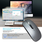 HXSJ M103 1600DPI UV 2.4GHz Wireless Rechargeable Mouse, UV 2.4GHz Black