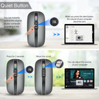 HXSJ M113 2400DPI Dual Mode 2.4GHz + Bluetooth 5.1 Wireless Mouse