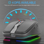 HXSJ M303 2400DPI Dual Mode 2.4GHz + Bluetooth 5.1 Wireless Mouse
