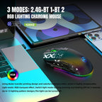 HXSJ T90 RGB Light Three-mode Wireless Gaming Mouse, T90