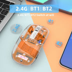 HXSJ T900 Transparent Magnet Three-mode Wireless Gaming Mouse