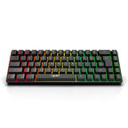 HXSJ V200 Wired RGB Backlit Mechanical Keyboard 68 Key Caps, Cable Length: 1.7m, V200 Black, V200 White