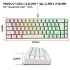 HXSJ V200 Wired RGB Backlit Mechanical Keyboard 68 Key Caps, Cable Length: 1.7m, V200 Black, V200 White