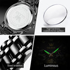 OLEVS 2859 Men Multifunctional Luminous Waterproof Quartz Watch
