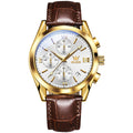 OLEVS 2872 Men Three Eyes Six Needles Chronograph Waterproof Quartz Watch