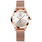 OLEVS 5189 Women Heart Shape Waterproof Quartz Watch