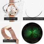 OLEVS 5189 Women Heart Shape Waterproof Quartz Watch