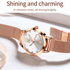 OLEVS 5189 Women Heart Shape Waterproof Quartz Watch