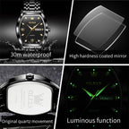 OLEVS 5528 Men Business Dual Calendar Wine Barrel Waterproof Quartz Watch
