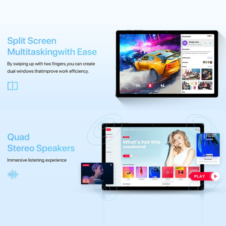 G20 4G LTE Tablet PC 10.51 inch, Android 12 Unisoc Tiger T616 Octa Core, Support Dual SIM, 8GB+128GB
