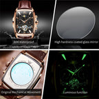 OLEVS 6675 Men Multifunctional Moon Phase Tourbillon Mechanical Watch