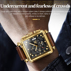 OLEVS 9925 Men Square Dial Multifunctional Waterproof Quartz Watch