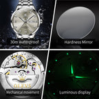OLEVS 9946 Men Diamond Roman Scale Waterproof Quartz Watch