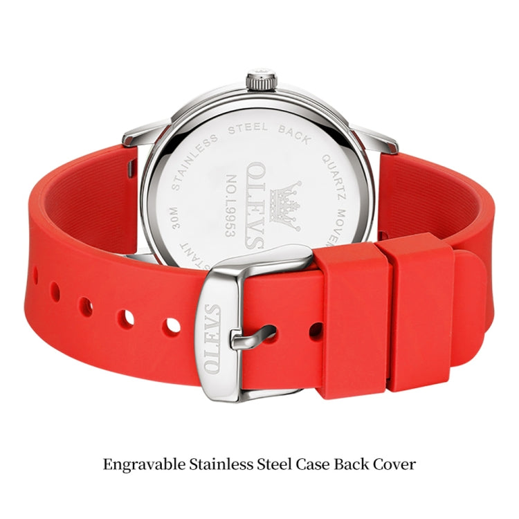 OLEVS 9953 Women Simple Silicone Strap Waterproof Quartz Watch