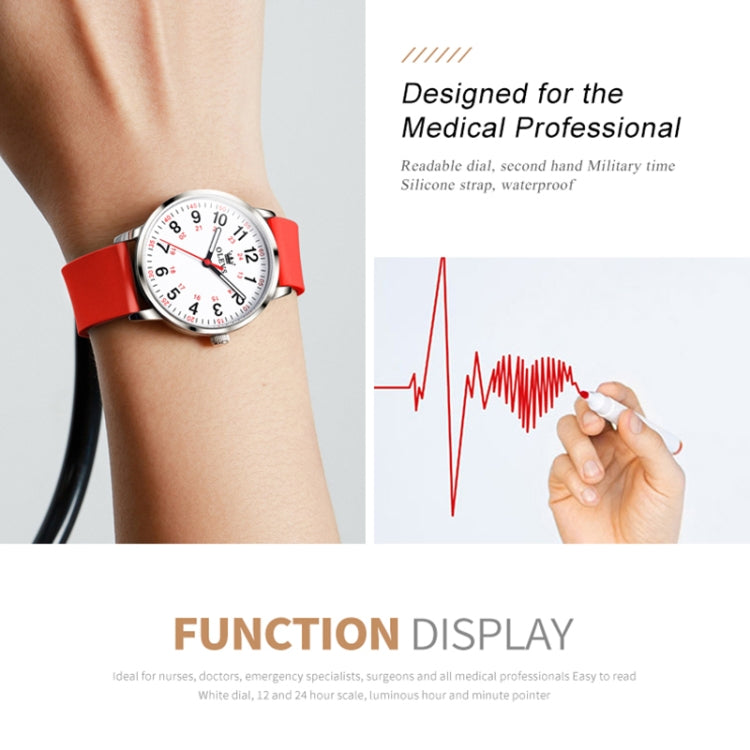 OLEVS 9953 Women Simple Silicone Strap Waterproof Quartz Watch