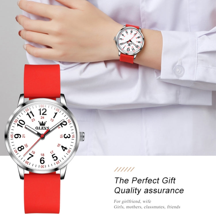 OLEVS 9953 Women Simple Silicone Strap Waterproof Quartz Watch