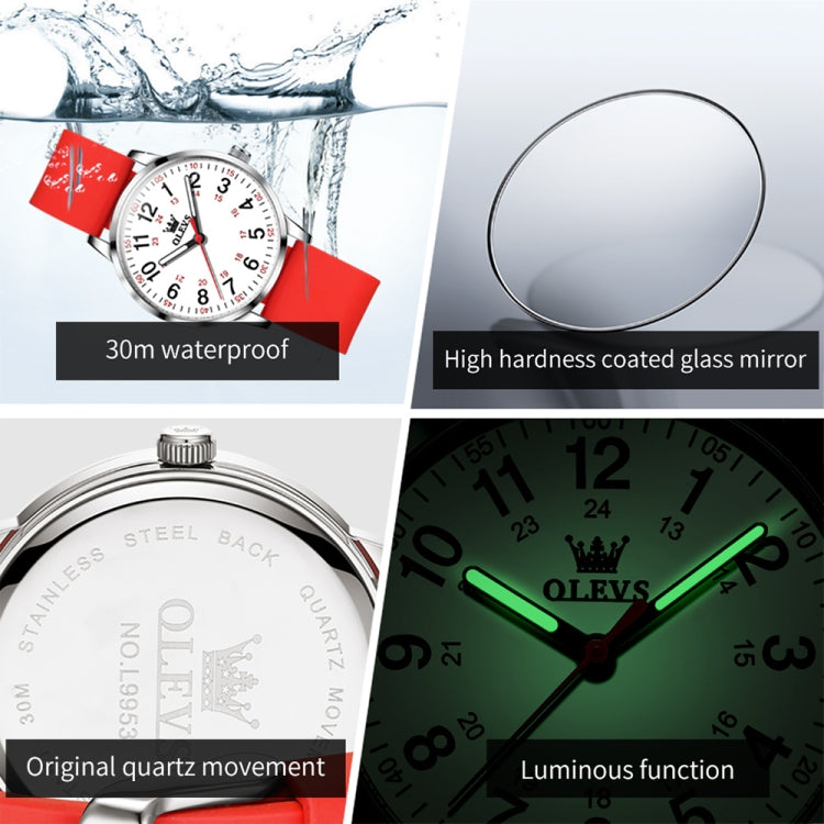 OLEVS 9953 Women Simple Silicone Strap Waterproof Quartz Watch