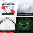 OLEVS 9953 Women Simple Silicone Strap Waterproof Quartz Watch