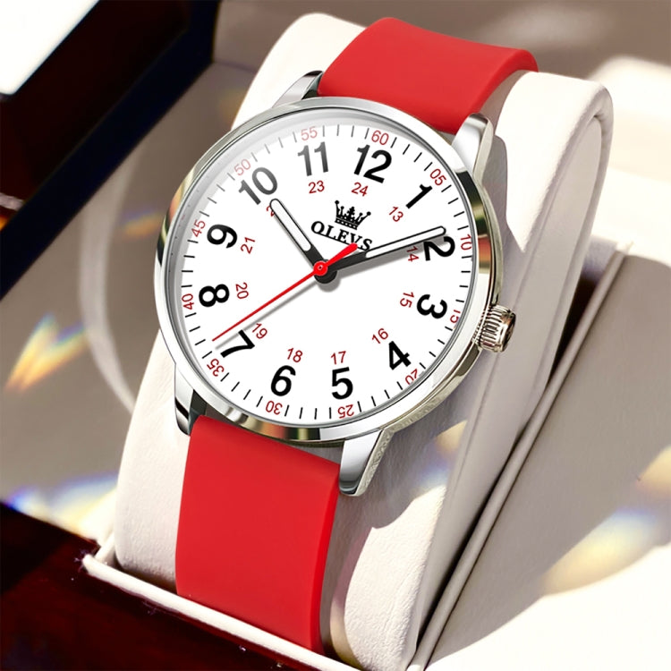 OLEVS 9953 Women Simple Silicone Strap Waterproof Quartz Watch