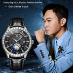 OLEVS 9967 Men Starry Sky Face Diamond Bezel Quartz Watch