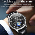 OLEVS 9967 Men Starry Sky Face Diamond Bezel Quartz Watch