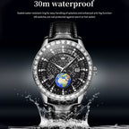 OLEVS 9967 Men Starry Sky Face Diamond Bezel Quartz Watch