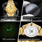 OLEVS 5567 Men Steel Strap Waterproof Quartz Watch, 5567 Men