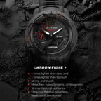NORTH EDGE MARS3 Outdoor Waterproof Men Carbon Fiber Electronic Sports Watch, MARS3
