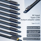 100W Computer Charging Adapter Connector, DC 2.5 x 0.7mm to USB-C / Type-C Male, DC 3 x 1.1mm to USB-C / Type-C Male, DC 4 x 1.7mm to USB-C / Type-C Male, DC 4.5 x 0.6mm to USB-C / Type-C Male, DC 4.8 x 1.7mm to USB-C / Type-C Male                     ...