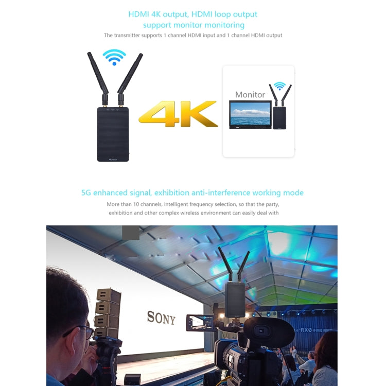 Measy T1 4K HDMI 2.0 Wireless Audio Video Transmitter Receiver Extender Transmission System, Transmission Distance: 400m,, US Plug, EU Plug, AU Plug, UK Plug