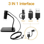 AN104 1000X 3 in 1 Digital Microscope with Helical Tube Bracket, AN104 50X-1000X