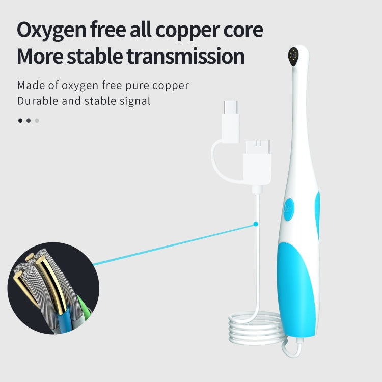 AN109 6LEDs 1080P 3 in 1 Visible Oral Endoscope, 3 in 1 (Green)