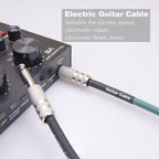 3045GR Mono 6.35mm Plug Male to Male Electric Guitar Audio Cable, 1m, 1.8m, 3m, 5m, 10m