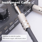 3045GR Mono 6.35mm Plug Male to Male Electric Guitar Audio Cable, 1m, 1.8m, 3m, 5m, 10m