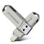 MicroDrive 2 In 1 Lightning + USB2.0 Portable Metal USB Flash Disk, 8GB, 16GB, 32GB, 64GB, 128GB, 256GB, 512GB
