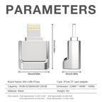 MicroDrive 8pin To TF Card Adapter Mini iPhone & iPad TF Card Reader, Card Reader, 16GB, 32GB, 64GB, 128GB, 256GB