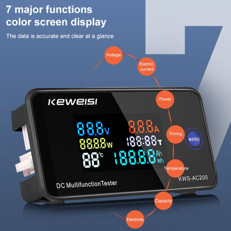 KWS-DC200-50A 8-120V DC Digital Display Voltage Current Watch with Shunt, KWS-DC200-50A