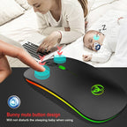 HXSJ T18 2.4GHZ 1600dpi Dual-mode Light-emitting Wireless Mouse USB + Bluetooth 5.1 Rechargeable