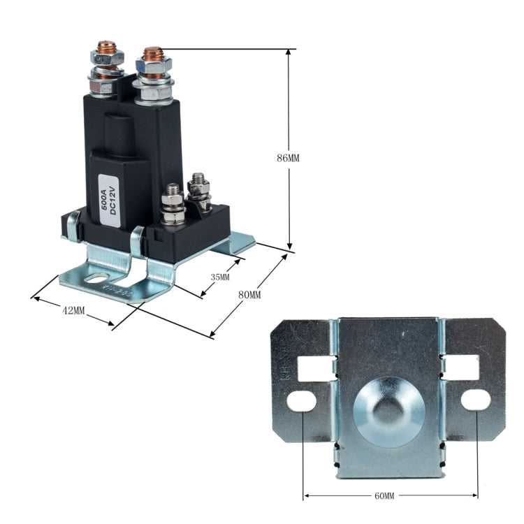Start-up Car Modification Small Contact 12V / 500A Contact Dual Battery High Current DC Relay, 12V / 500A