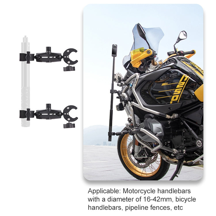 Motorcycle Dual-heads Crabs Clamps Handlebar Fixed Mount, 18cm, 22cm, 28cm